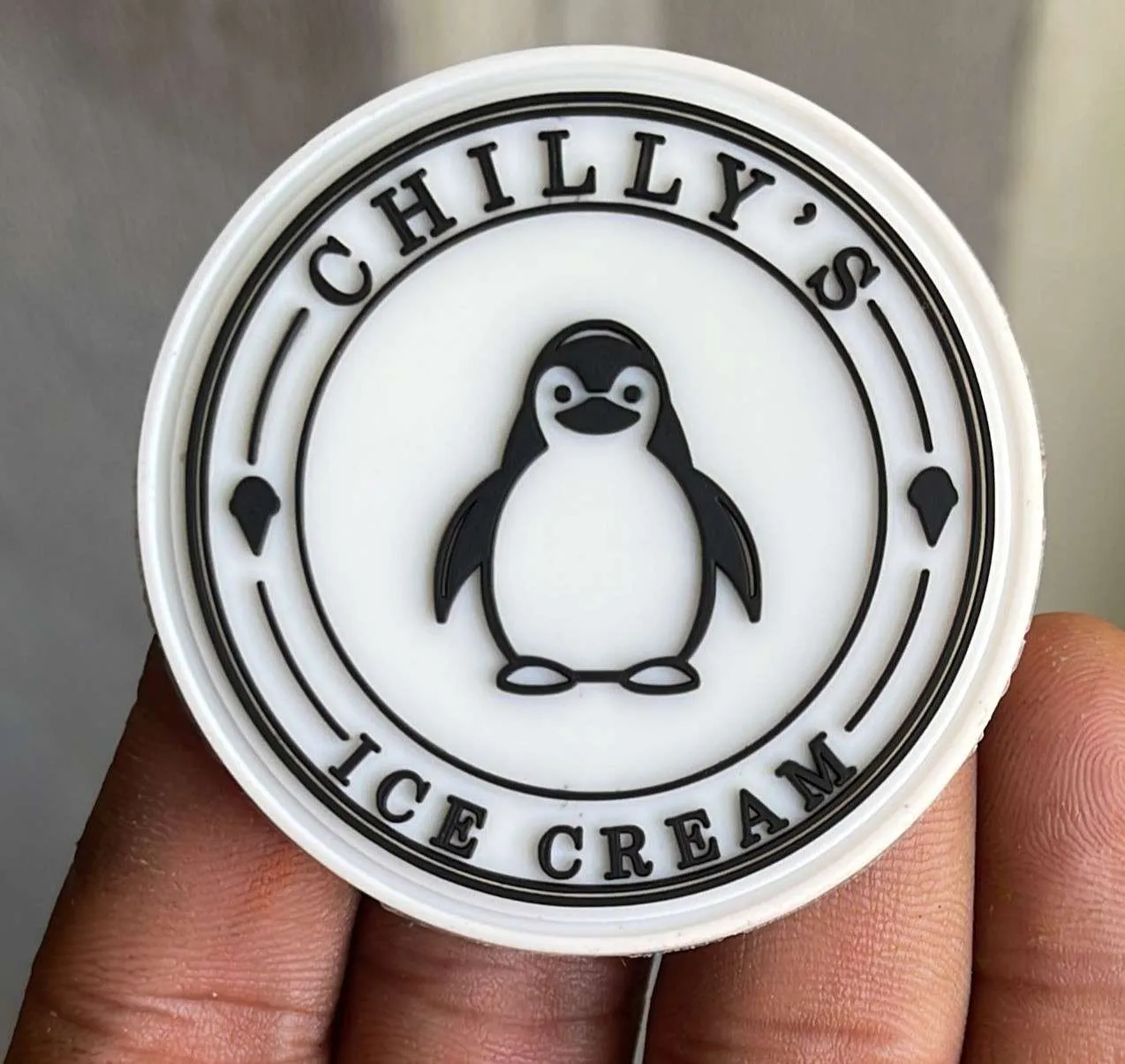 Durable PVC rubber patch with 3D raised design - Example 2 by Dynamic Digitizers USA